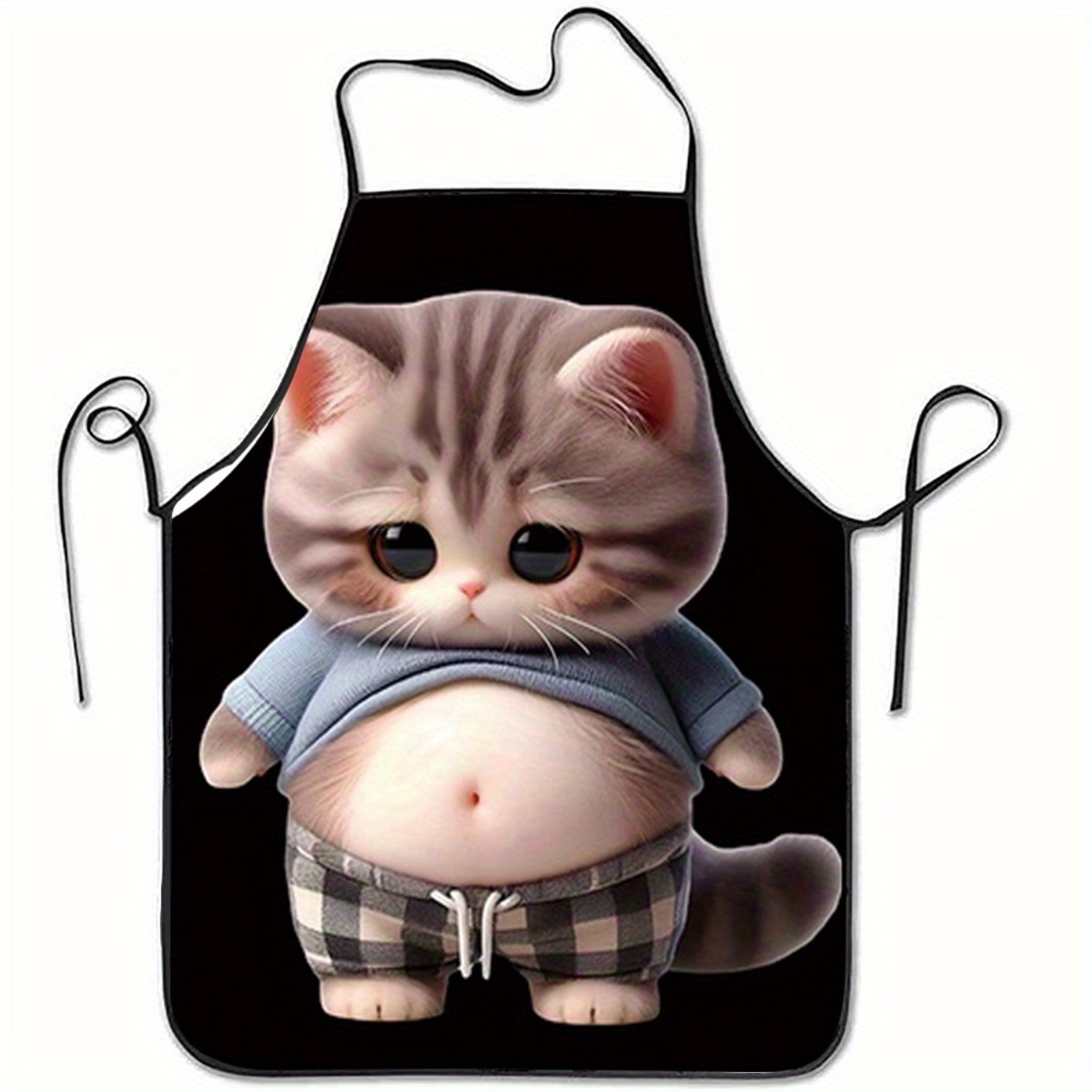 Home Cooking For Cats - 귀여운 만화 고양이 프린트 앞치마, 재미있는