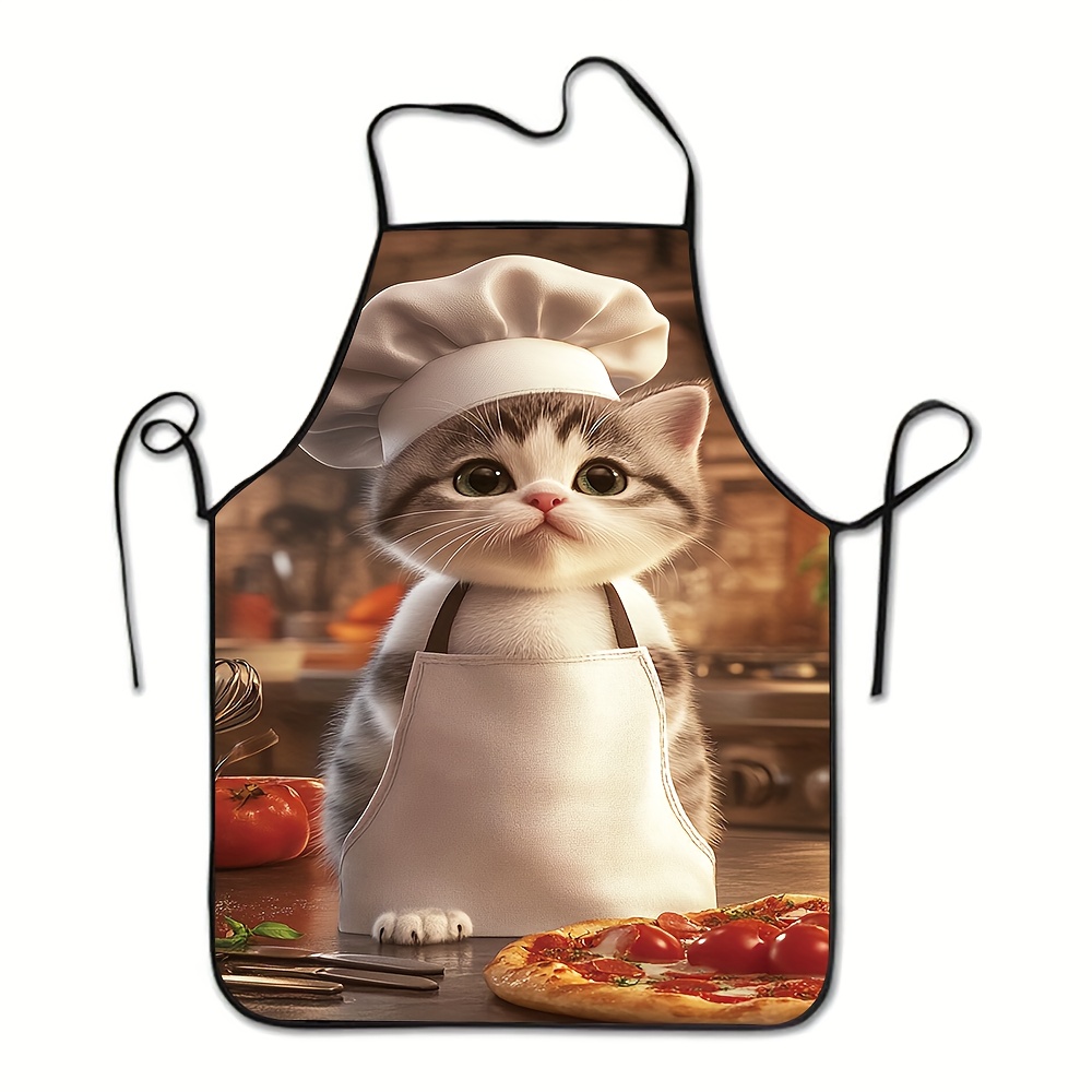 Home Cooking For Cats - 1pc 유니섹스 주방 앞치마 셰프, 고양이,