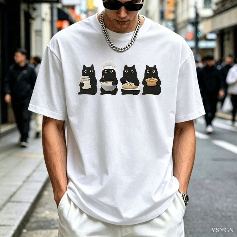 Home Cooking For Cats - 검은 고양이, 사워도우, 재미있는 디자인의 티셔츠,