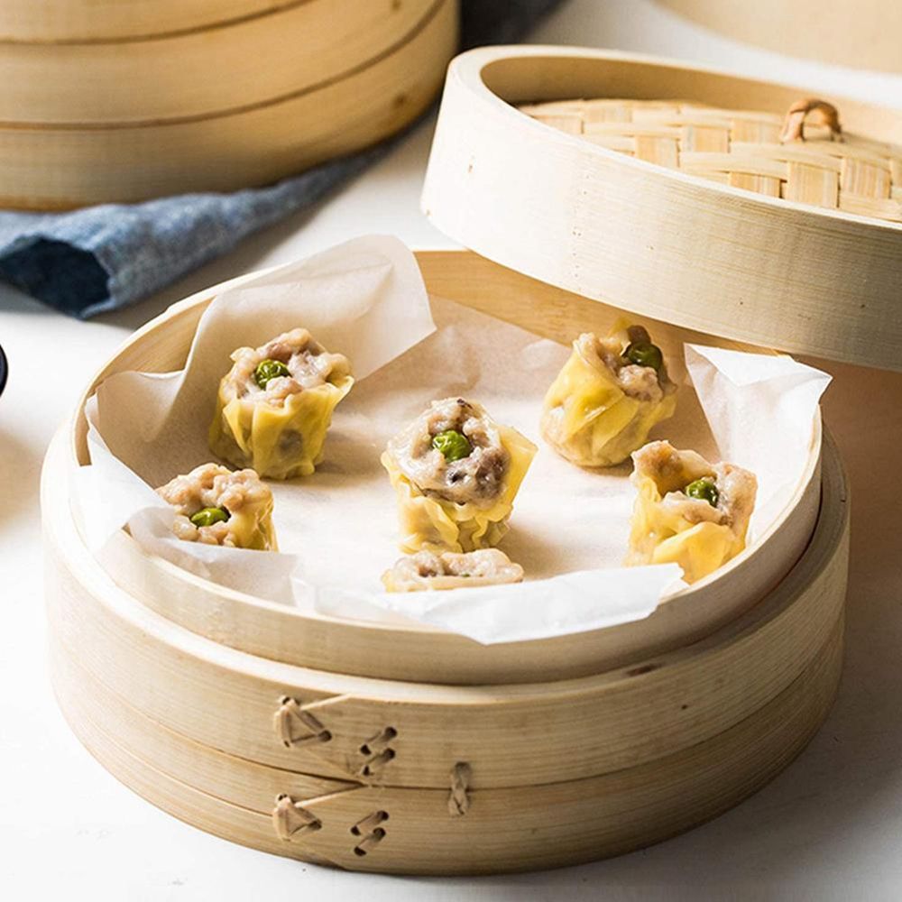 Steamer Bamboo Set - 중국산 야채 요리용 뚜껑 있는 대나무