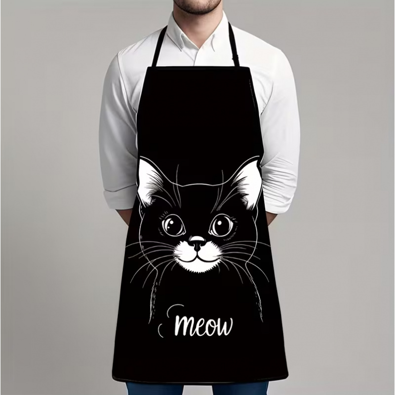 Home Cooking For Cats - 재미있는 동물 테마 앞치마 1개, 귀여운