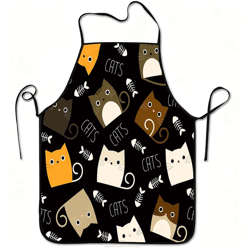 Home Cooking For Cats - 재미있는 만화 테마 앞치마 1개, 귀여운