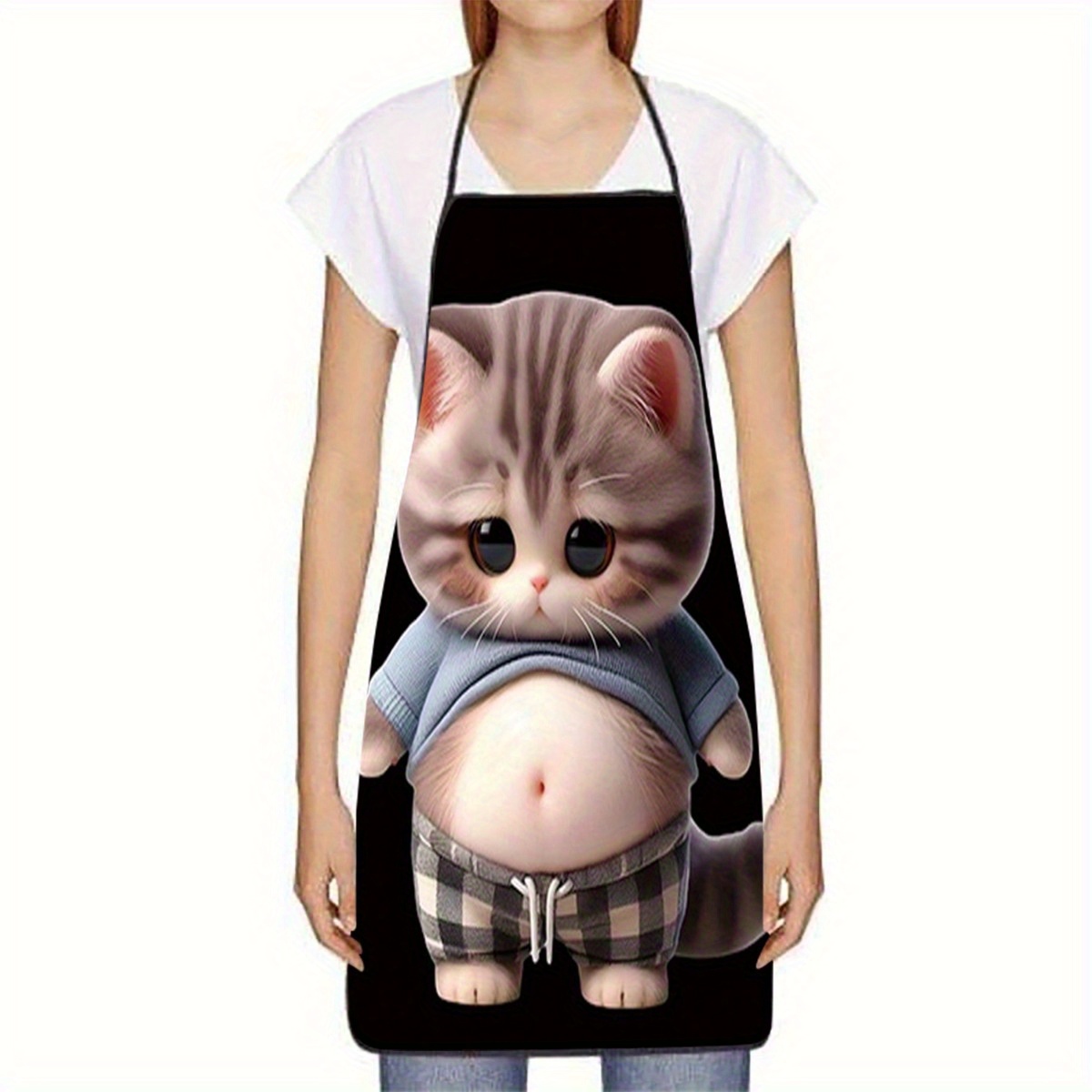 귀여운 만화 고양이 프린트 앞치마, 재미있는 동물 디자 - Home Cooking For Cats 리뷰 및 가격