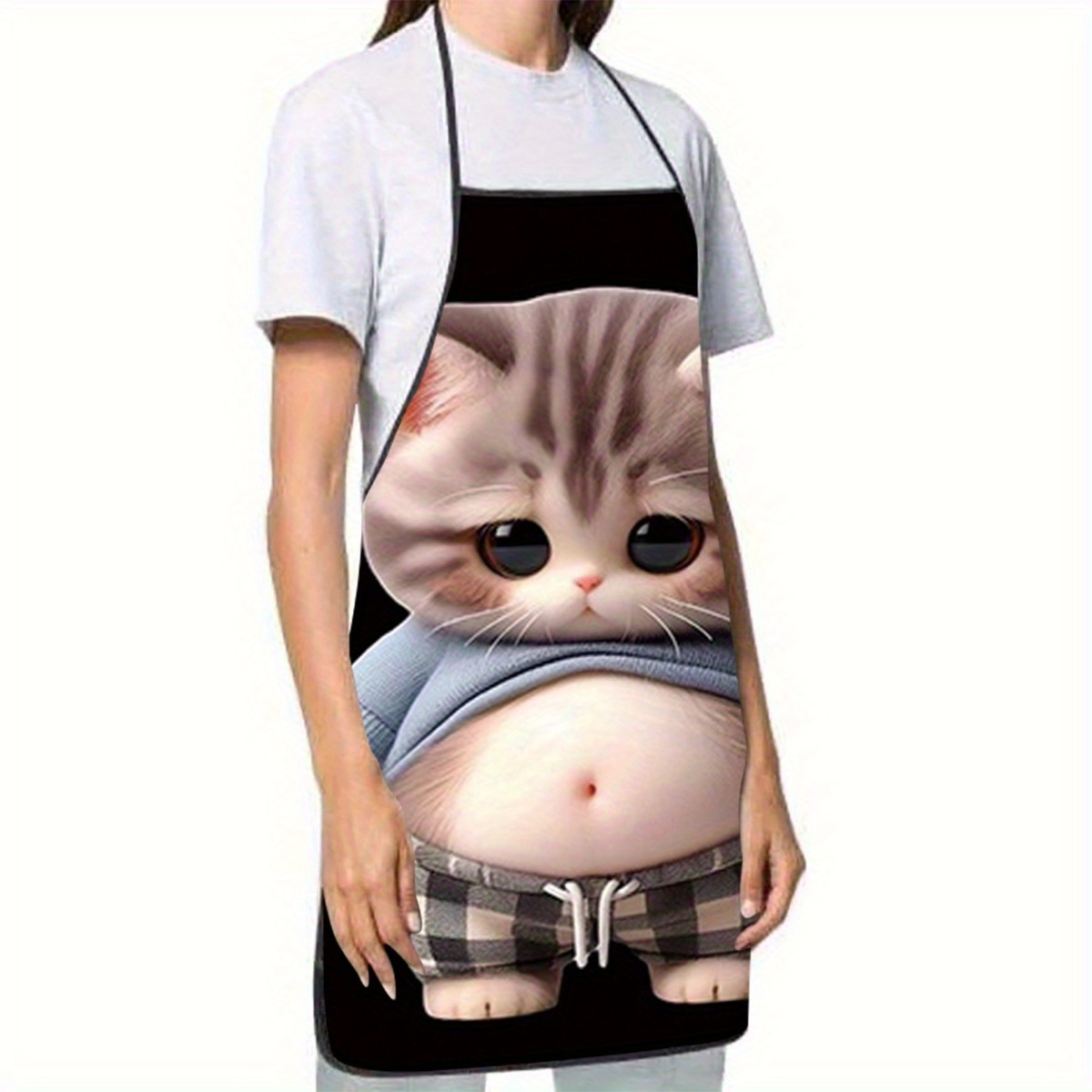 귀여운 만화 고양이 프린트 앞치마, 재미있는 동물 디자 - Home Cooking For Cats 리뷰 및 가격