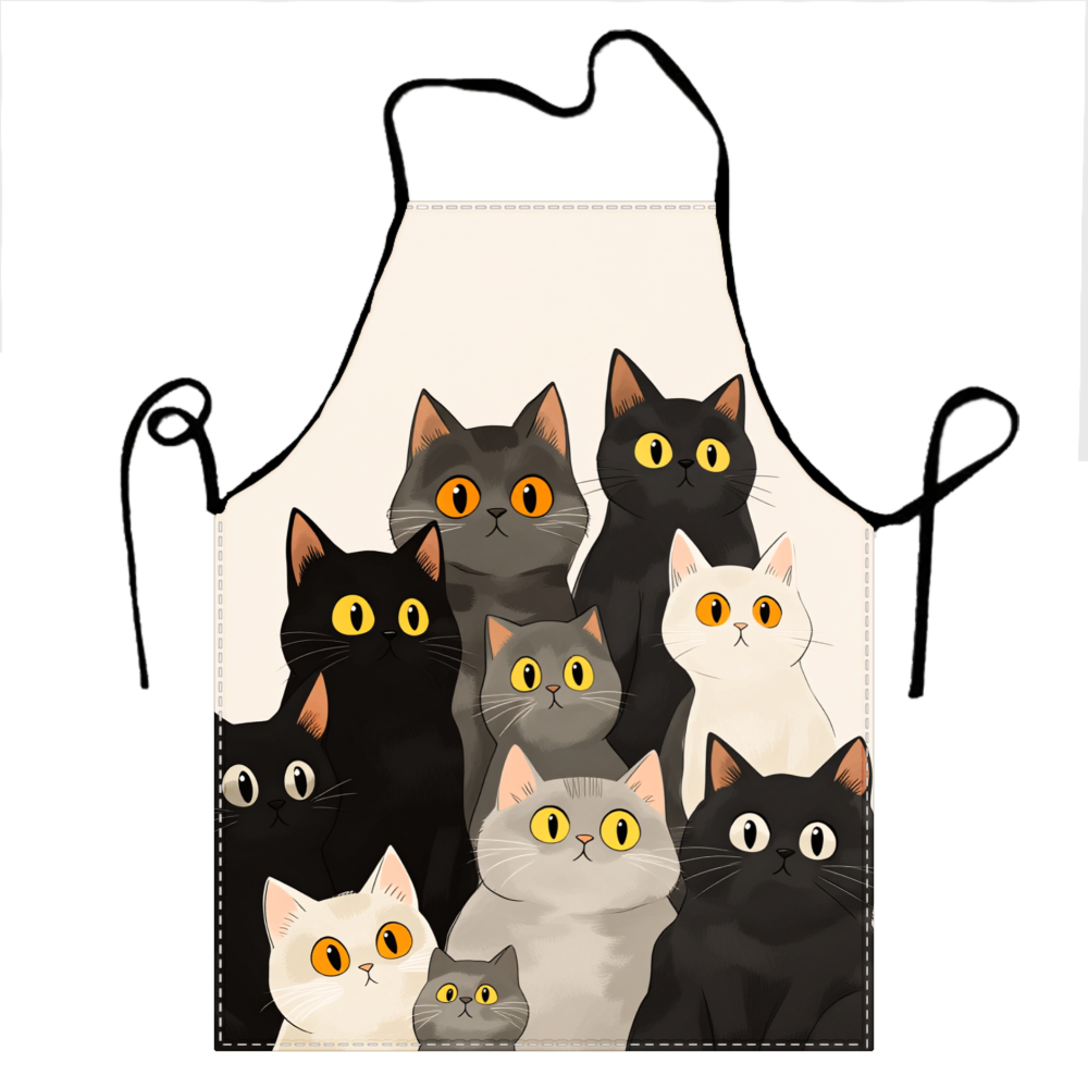 귀여운 고양이 가족 앞치마 베이지색 만화 고양이와 새끼 - Home Cooking For Cats 리뷰 및 가격
