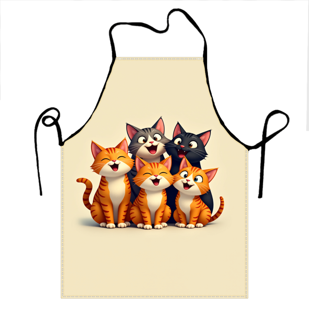 귀여운 고양이 가족 앞치마 베이지색 만화 고양이와 새끼 - Home Cooking For Cats 리뷰 및 가격