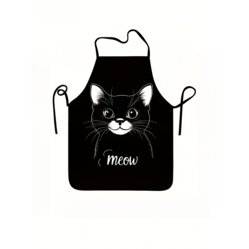 재미있는 동물 테마 앞치마 1개, 귀여운 검은 고양이  - Home Cooking For Cats 리뷰 및 가격